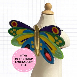 Fichier de broderie In the Hoop Wings (ITH) DST/PES/Jef - Ailes de chenille, papillon et déguisement pour Halloween