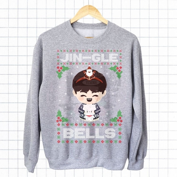 Black Sweater Jimin War Of Hormone Jungkook Sweater Kpop Christmas Ugly Sweater Jin-gle Bells Kim Seok-jin Army