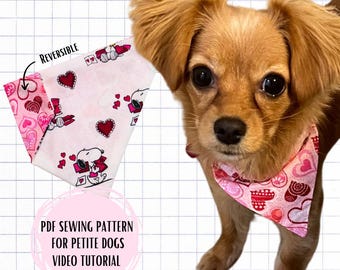 For PETITE Dogs PDF Reversible Dog Collar Bandana Sewing Pattern