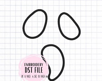 DST Embroidery Applique File - Surprised Ghost Face Halloween