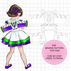 Patron de couture PDF pour ailes de ranger de l'espace enfant - Déguisement d'astronaute à faire soi-même pour Halloween