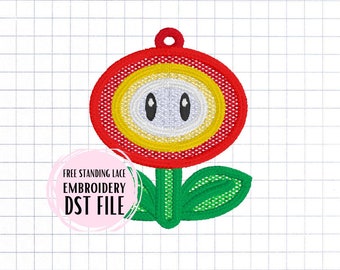 Free Standing Lace Christmas Ornament Embroidery File - Flower Plant Game