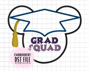 DST Embroidery Applique File - Graduation Class of Grad Squad