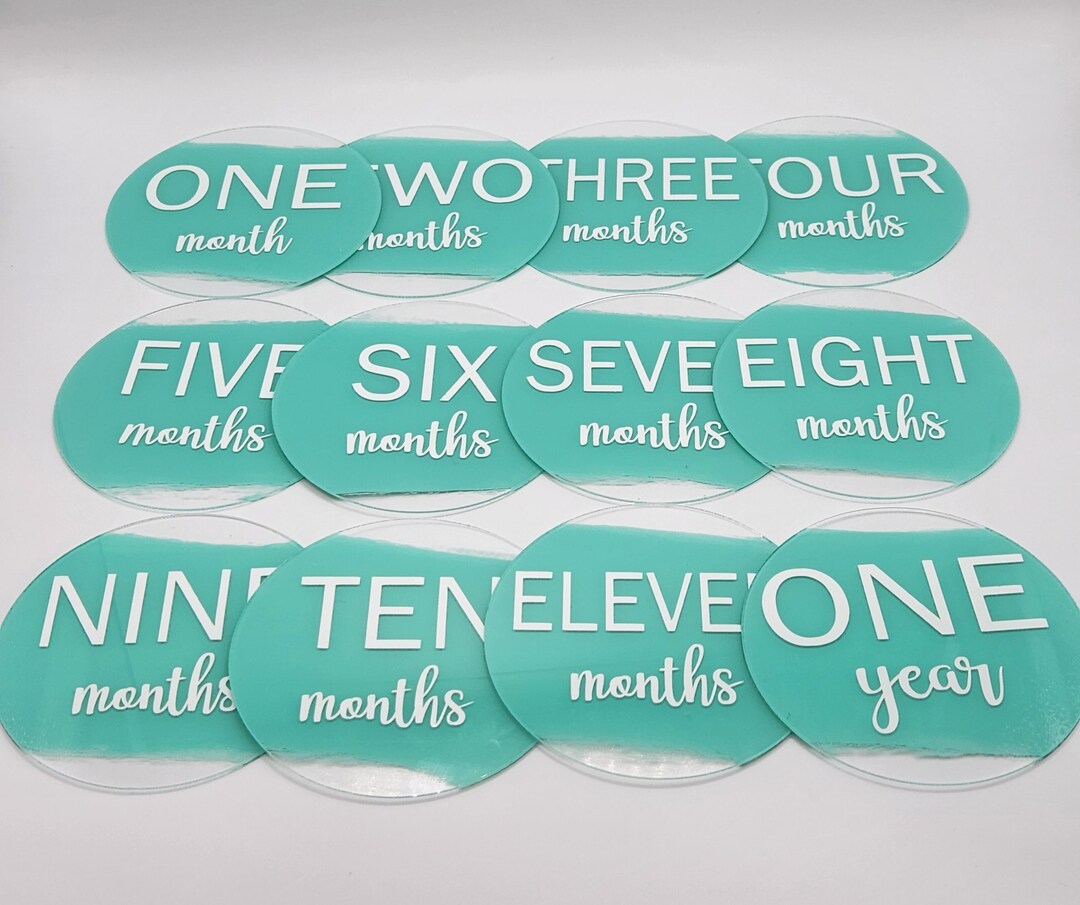 Baby Monthly Milestones, 12 Month Set, Acrylic Milestone Discs, Newborn ...