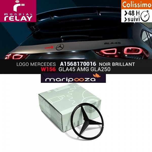 GLA W156 Gloss Black Star Trunk Emblem Mercedes AMG GLA45 GLA250 Rear Logo Badge GLA W156 Gloss Black Star Trunk Emblem Mercedes AMG GLA45 GLA250 Rear Logo Badge