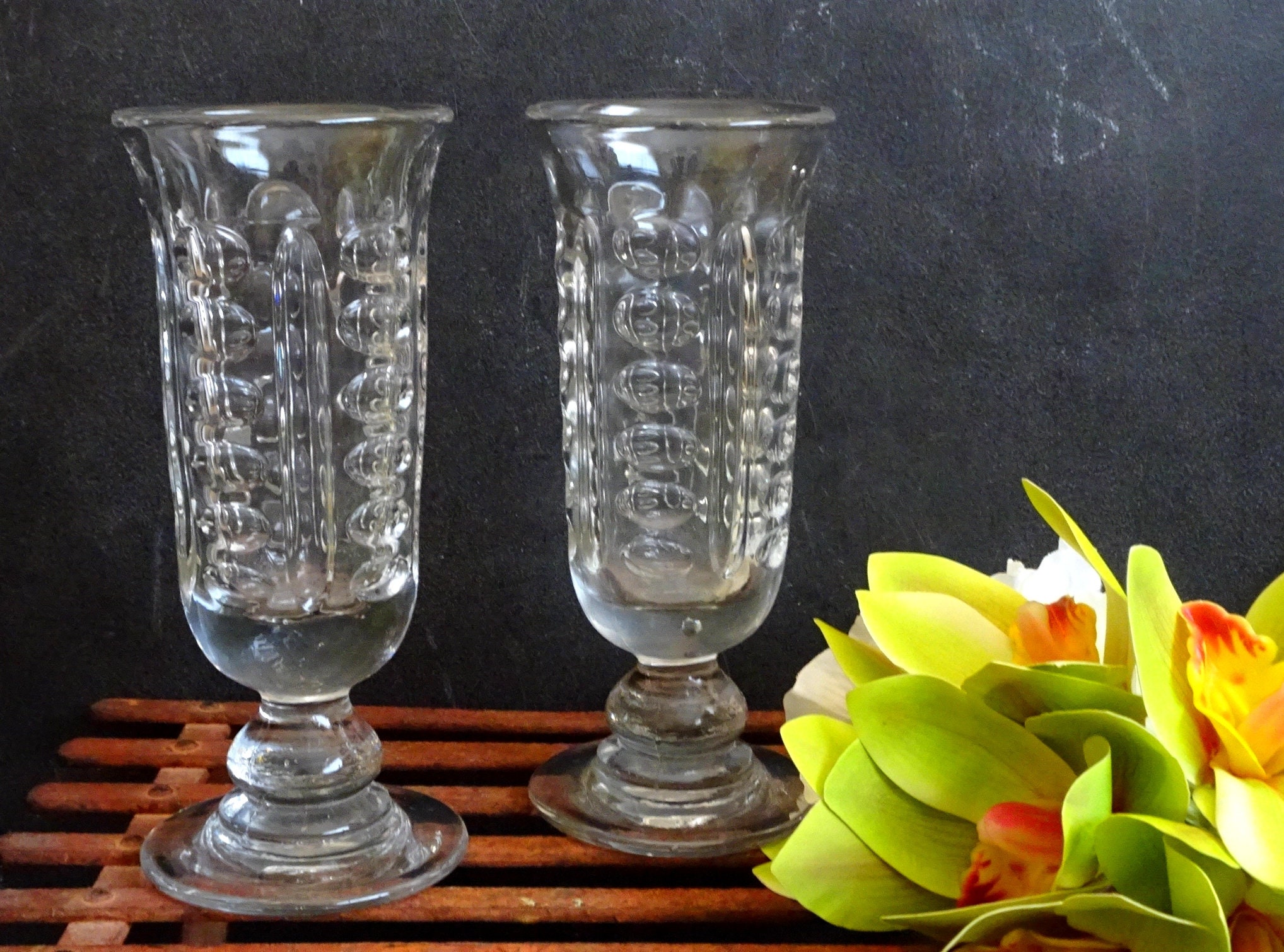Genuine Antique Absinthe Drinking Glasses. Vintage Glassware