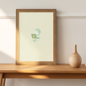 Ricerca su Green Smiski / Poster Smiski / Stampa murale Smiski / Decorazione murale Smiski / Arte stampabile / Download digitale