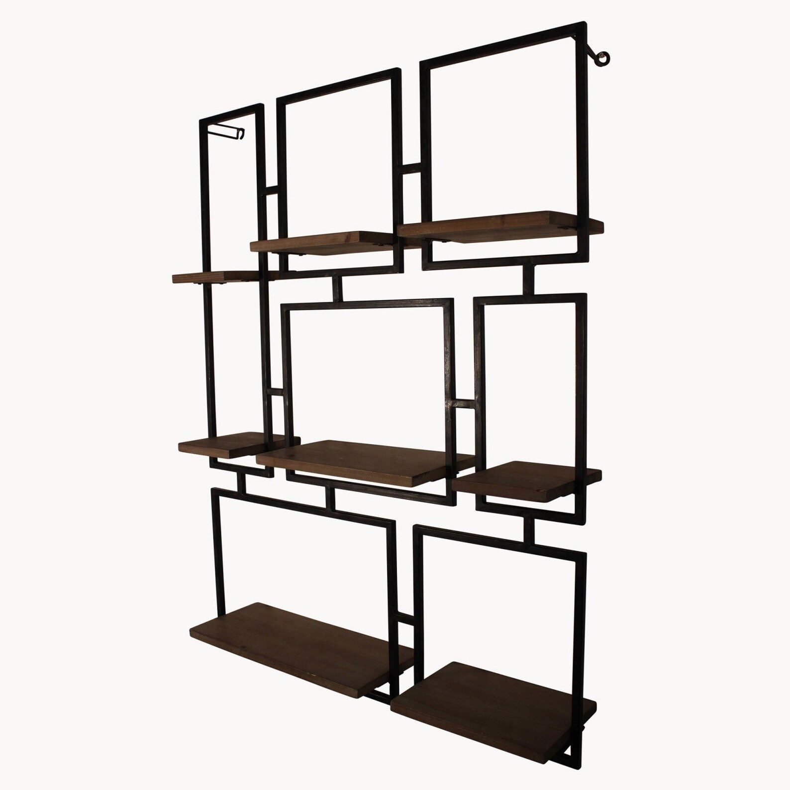 Geometric Wood & Metal Wall Shelving Unit Etsy UK