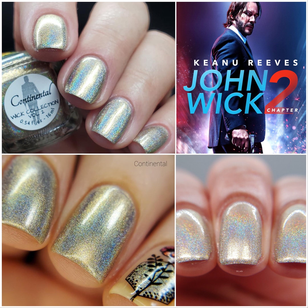 Continental Gold Holographic Nail Polish Wick 2 Collection Etsy
