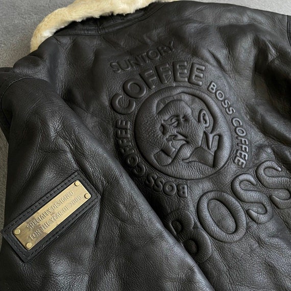 Limited Ed. Suntory Coffee Boss Leather B-3 Jacket 2000 L3 - Etsy