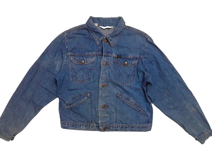 Veste En Jean Denim Vintage Roebucks 12 Gauge Pour Homme - Taille L - Style Western Années 70