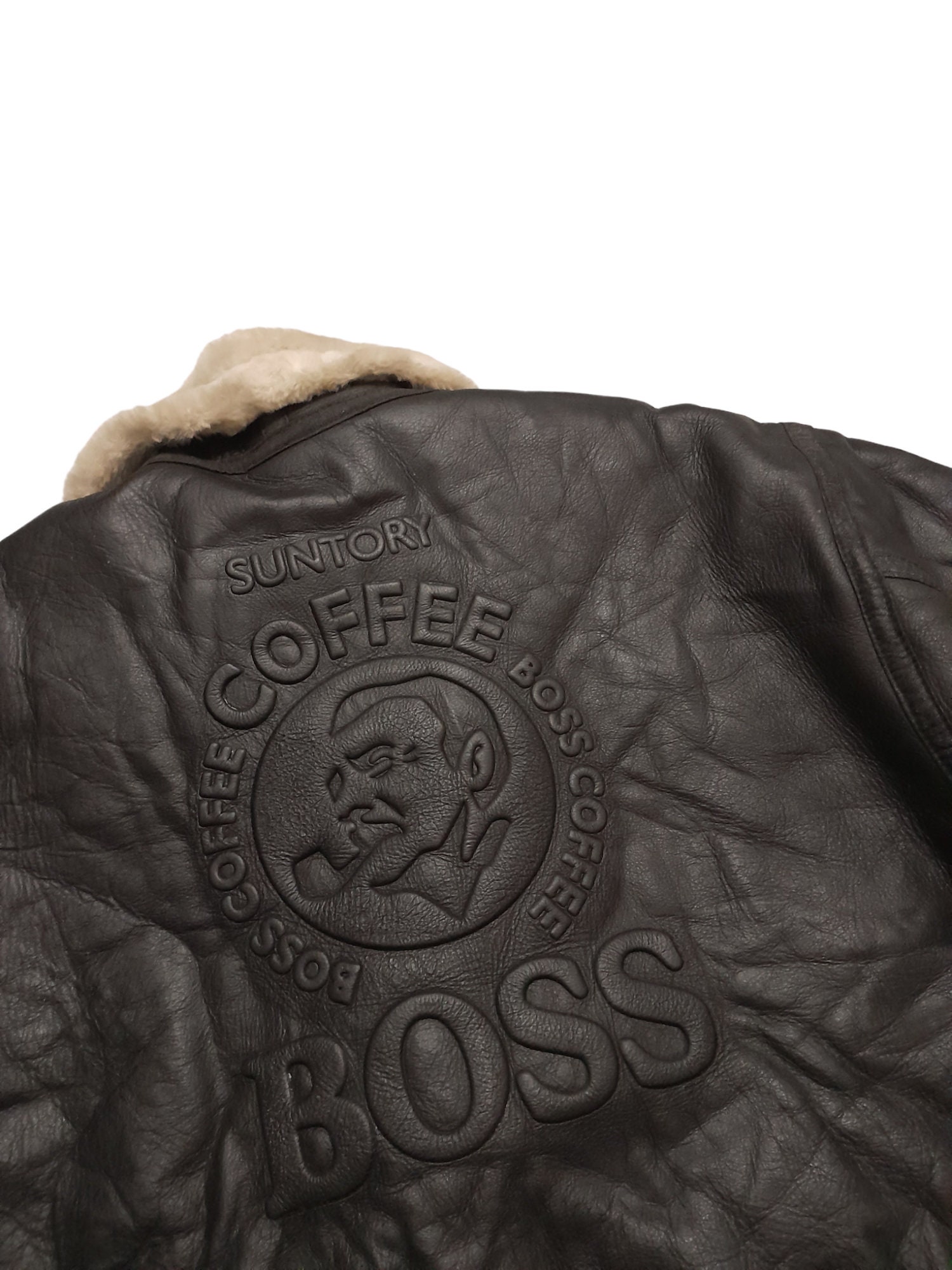 Limited Ed. Suntory Coffee Boss Leather B-3 Jacket 2000 L3 - Etsy