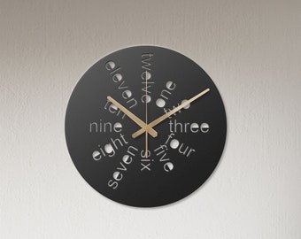 Orologio da parete minimalista in metallo, design geometrico moderno, orologio silenzioso
