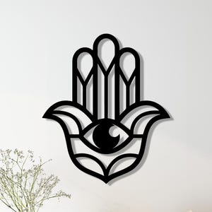 Hamsa Metal Wall Art, Hand of Fatima Metal Wall Decor, Bedroom Decor, Gift for Her, Mother Days Gift, Evil Eye Home Art, Home and Living