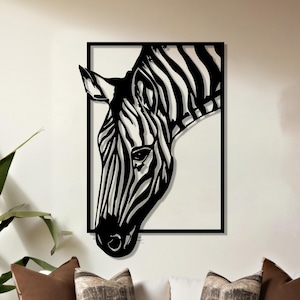 Zebra Metal Wall Art, Abstract Metal Wall Decor, Animal Home Decor, Safari Wall Hangings, African Animal Art, Farmhouse Home and Living Gift