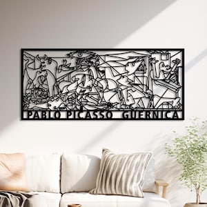 Pablo Picasso Guernica Wall Decor, Guernica Extra Large Metal Wall Art,Picasso Artwork, Guernica Painting, Modern Living Room Wall Decor