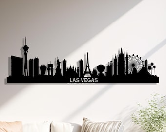 Las Vegas Skyline Metal Wall Decor, US City Silhouette Wall Art, Oversized Wall Art, Bedroom Art, Housewarming Gift,Las Vegas City Landscape