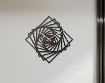Reloj de pared geométrico de metal, decoración moderna para el hogar, reloj silencioso