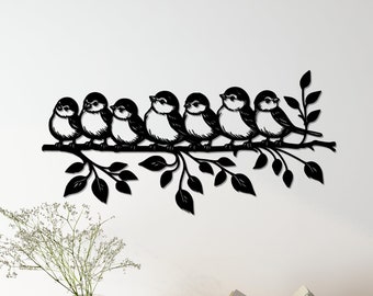 Birds on the Branch Metal Wall Decor, Flock of Birds Metal Wall Art, Birds Sign, Nature Wall Art, Living Room Kid Room Decor, Wall Hangings
