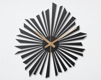 Orologio da parete geometrico in metallo, orologio da casa minimalista astratto