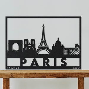 Paris City Silhouette Metal Wall Art, Landscape Metal Wall Decor, City Landscape Wall Decor, Skyline Extra Large Metal Mural, Paris Decor