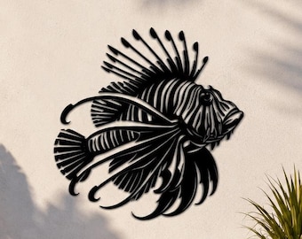 Lionfish Metal Wall Art, Coastal Home Decor