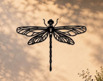 Dragonfly Metal Wall Art, Boho Nature Outdoor Decor