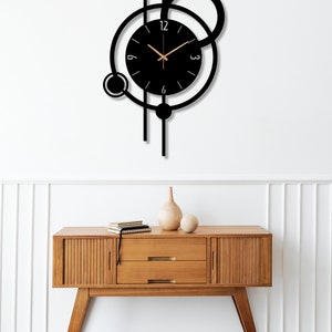 Contemporary Metal Wall Art, Extra Large Metal Clock, Modern Silent