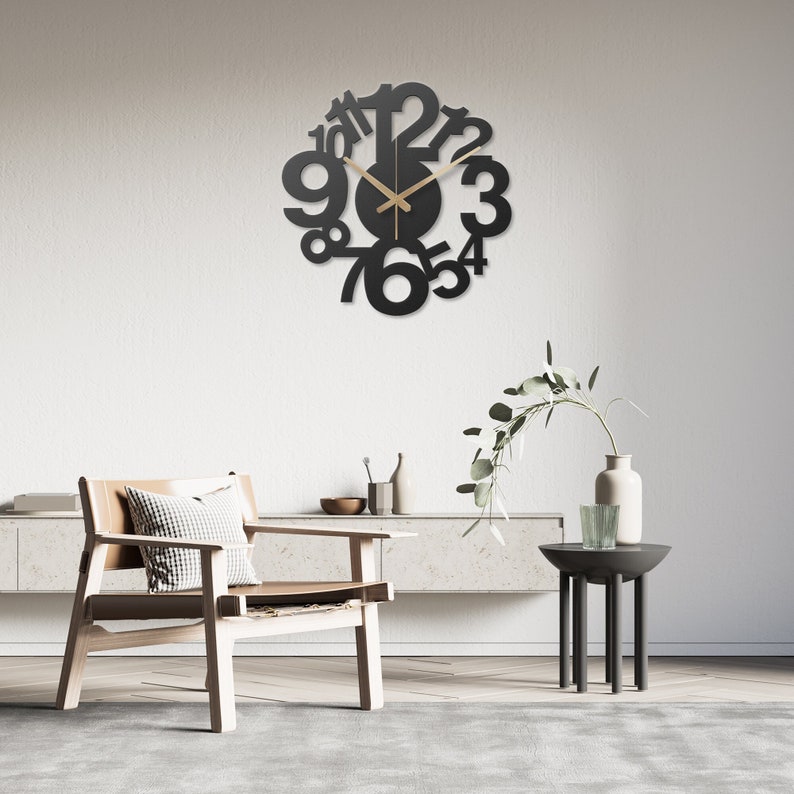 Modern Metal Wall Clock, Silent Roman Numeral Clock - Etsy
