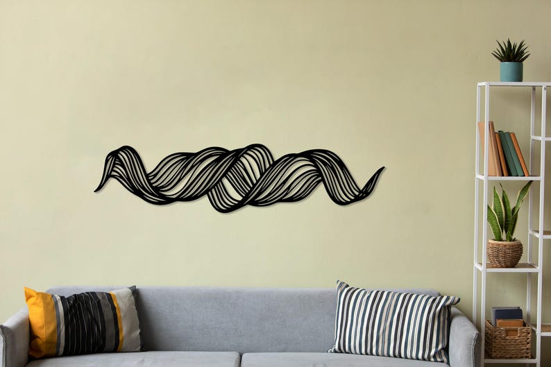 Modern Abstract Metal Wall Art, Minimalist Line Sculpture - Etsy