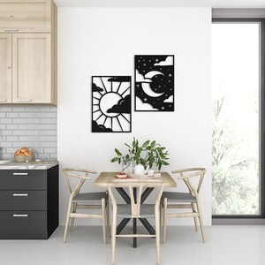 Sun Moon Stars Metal Wall Art Set, Celestial Nursery Decor - Etsy