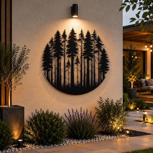 Art mural en métal en forme de sapin, décoration de ferme, cadeau pour amateur de plein air