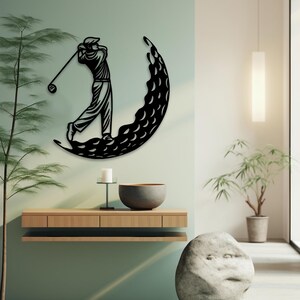 Golf Metal Wall Art, Golf Silhouette Metal Wall Decor, Sports Home Decor, Gift for Golf Player, Golfer Gift for Him, Fathers Deco, Man Cave