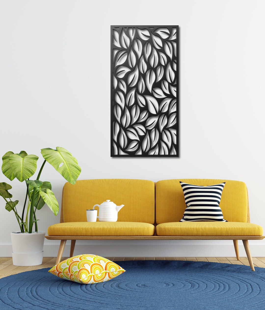 Metal Leaves Wall Art Extra Large Wall Decor Metal Leaf Wall Etsy