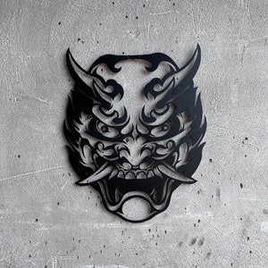 Japan Hannya Mask Metal Wall Art, Asian Oni Demon Metal Wall Mask, Japanese Wall Art, Christmas Gift, Japan Mask Home Decor