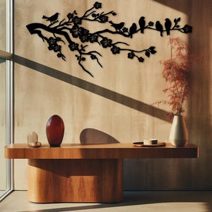 Birds on Cherry Blossom Branch Metal Wall Art, Birds Lover Gift - Etsy