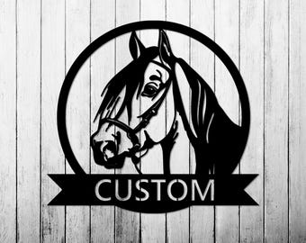 Personalized Horse Metal Sign, Custom Ranch Gate Decor