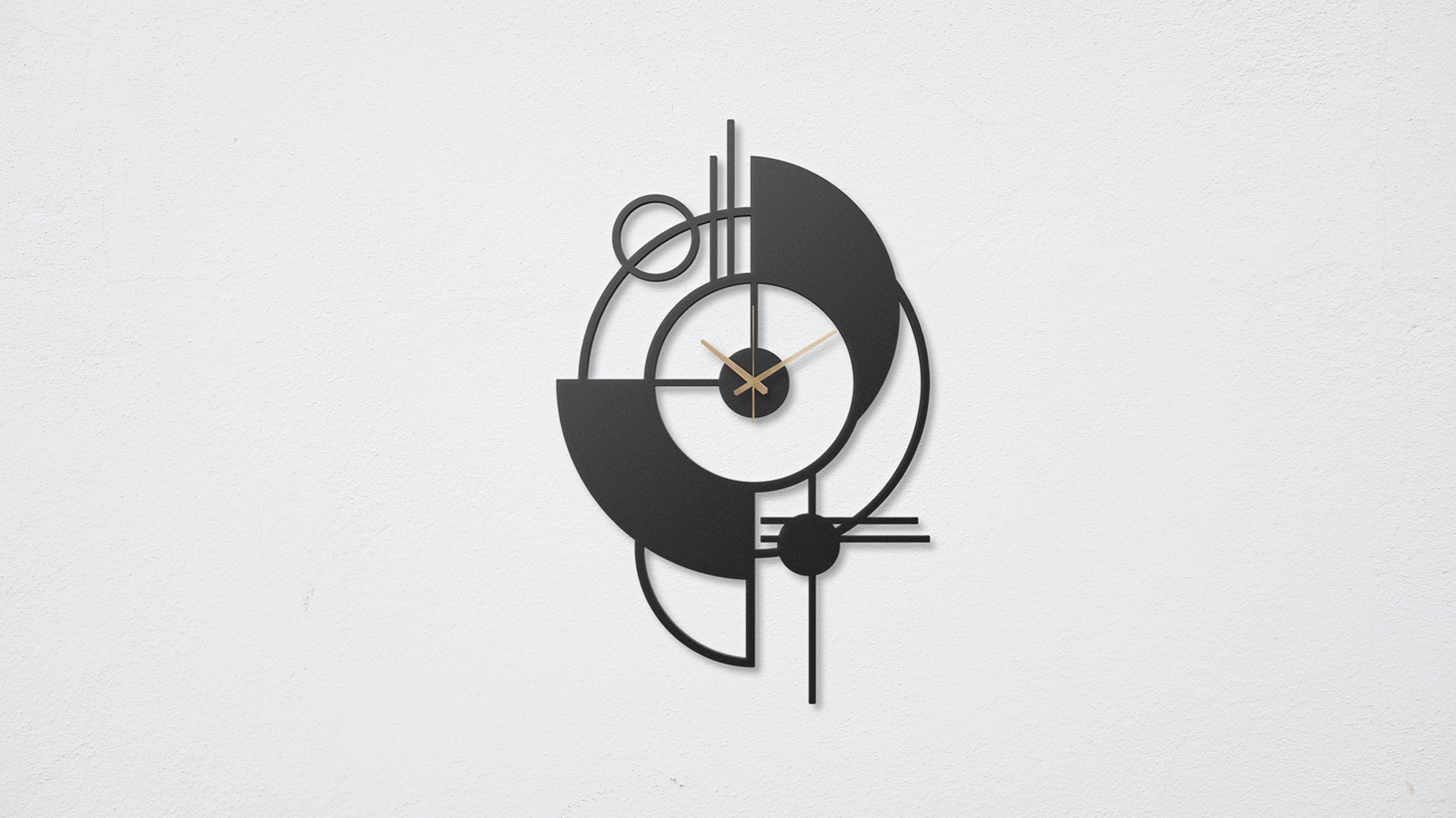 Modern Silent Black Metal Wall Clock, Extra Large Metal Clock ...