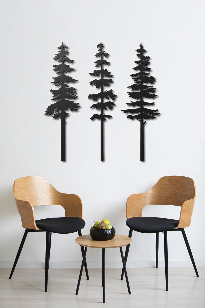 Pine Tree Metal Wall Art, Set of 3 Farmhouse Decor - Etsy