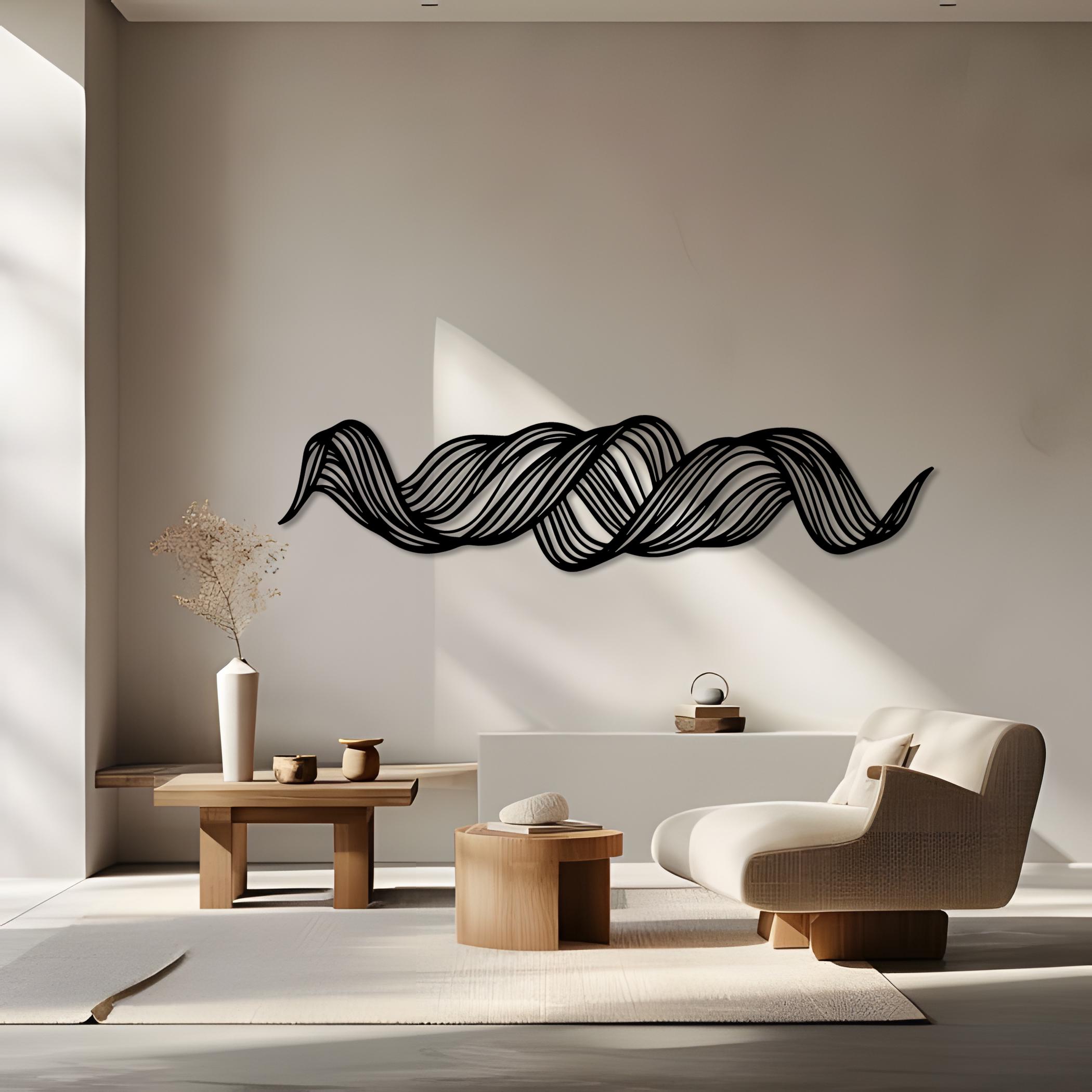 Modern Abstract Metal Wall Art, Minimalist Line Sculpture - Etsy