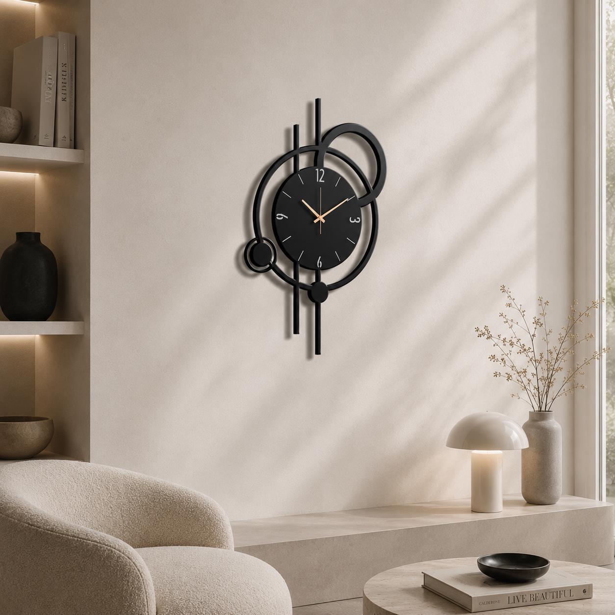Contemporary Metal Wall Art, Extra Large Metal Clock, Modern Silent ...