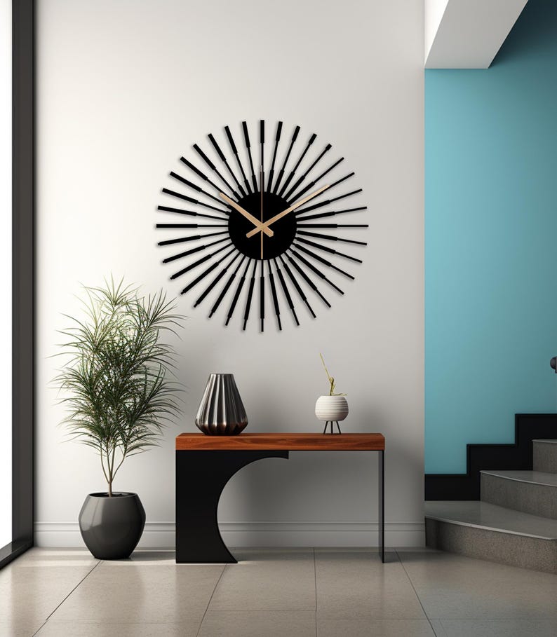 Unique Design Wall Clock, Modern Metal Wall Clock Art, Silent Wall Clock, Mid Century Wall Clock, Boho Style Clock, Clock for Wall, Wanduhr