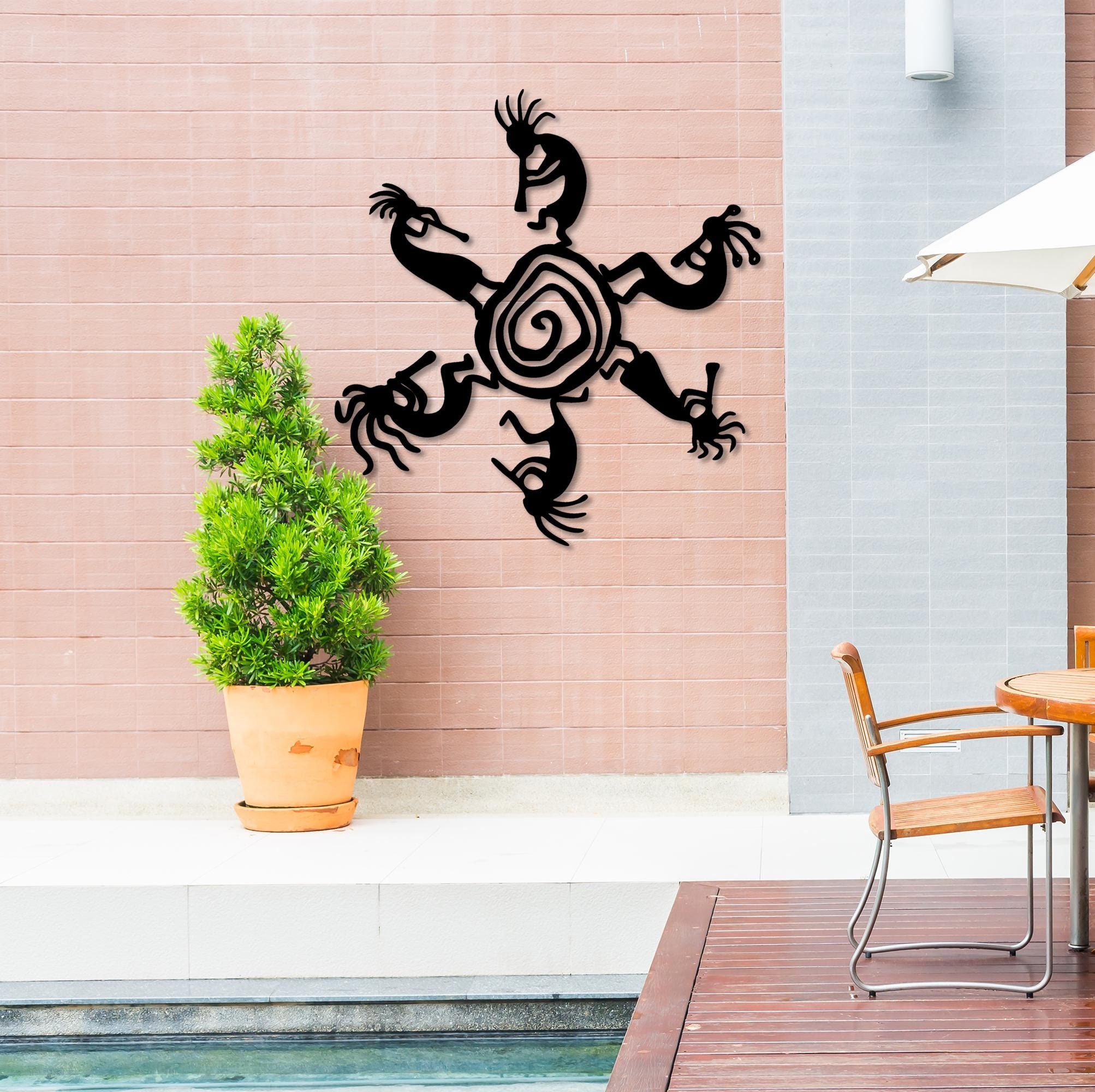 Kokopelli Metal Wall Art, Spirit Of Music Metal Wall Decor, Whicky Sun Home Decor, Native American Art, Southwest Art, Southwestern Decor