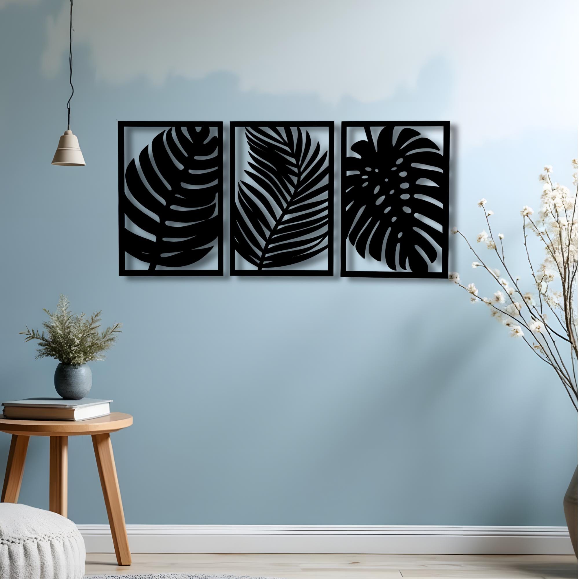 Monstera Leaf Metal Wall Art, Set of 3 Tropical Decor - Etsy