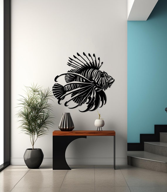 Lionfish Metal Wall Art, Coastal Home Decor