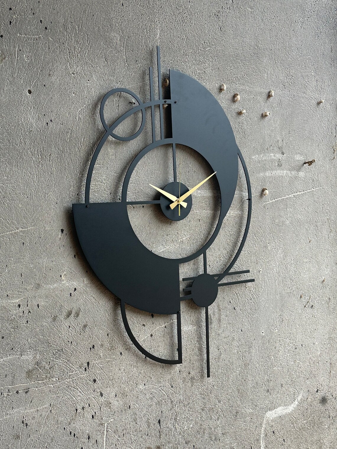 Modern Silent Black Metal Wall Clock, Extra Large Metal Clock ...