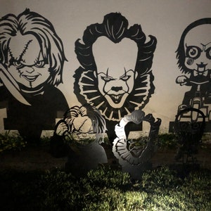 Scary Halloween Outdoor Decor, Fall Decorations for Home, Halloween Yard Sign with Stakes, Halloween Yard Decor, Metal Garden Silhouettes