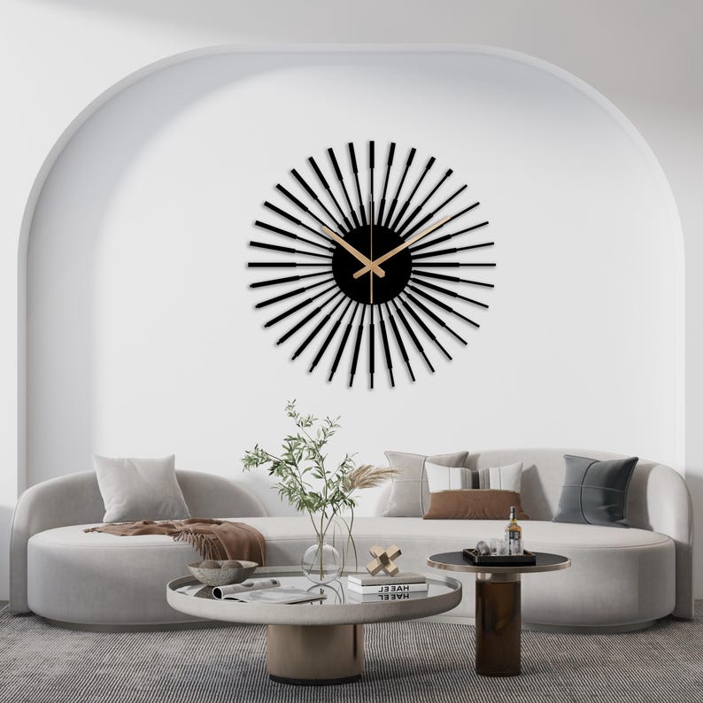 Unique Design Wall Clock, Modern Metal Wall Clock Art, Silent Wall Clock, Mid Century Wall Clock, Boho Style Clock, Clock for Wall, Wanduhr