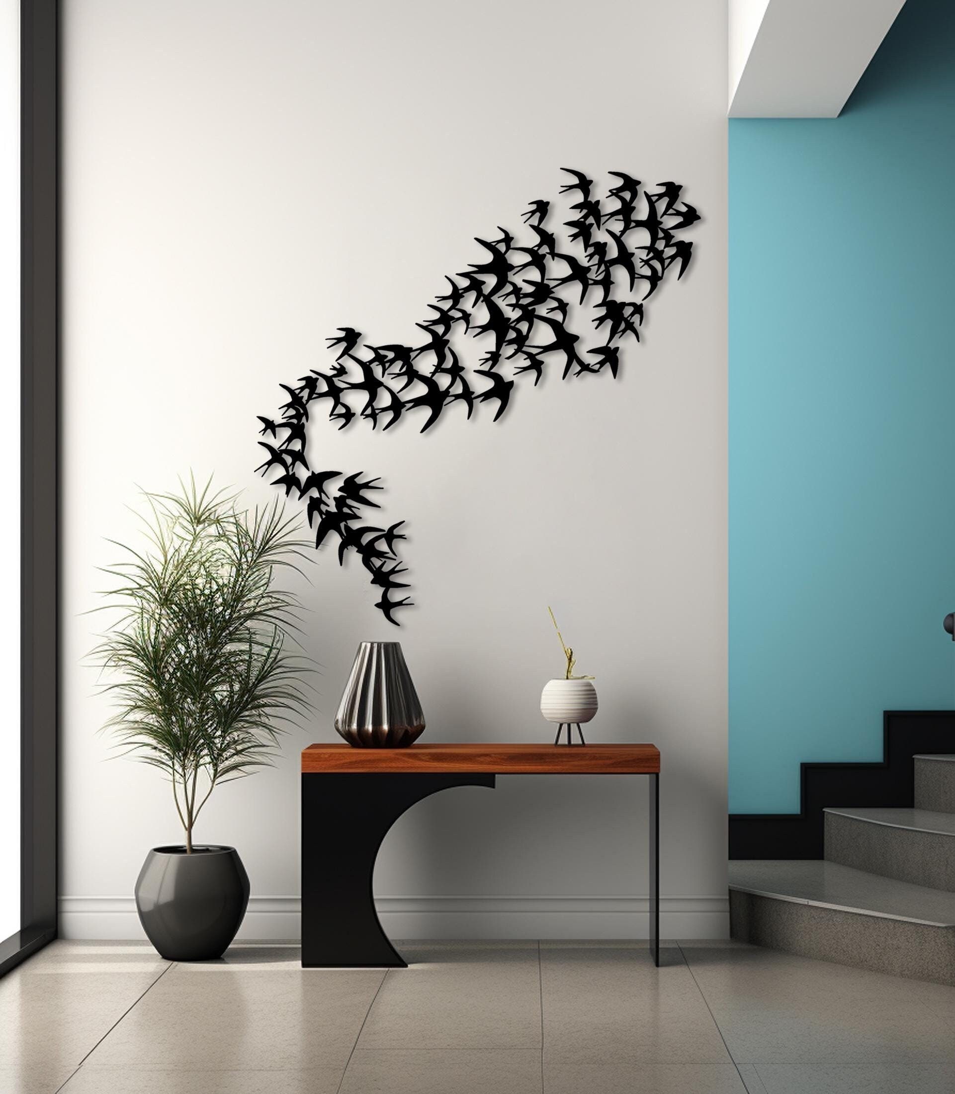 Flock of Birds Metal Wall Art, Modern Home Decor - Etsy