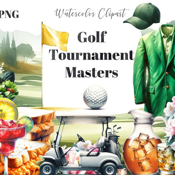 Golf Tournament Masters  PNG Art Clipart Golfing Master Golf Cart Green Jacket Club